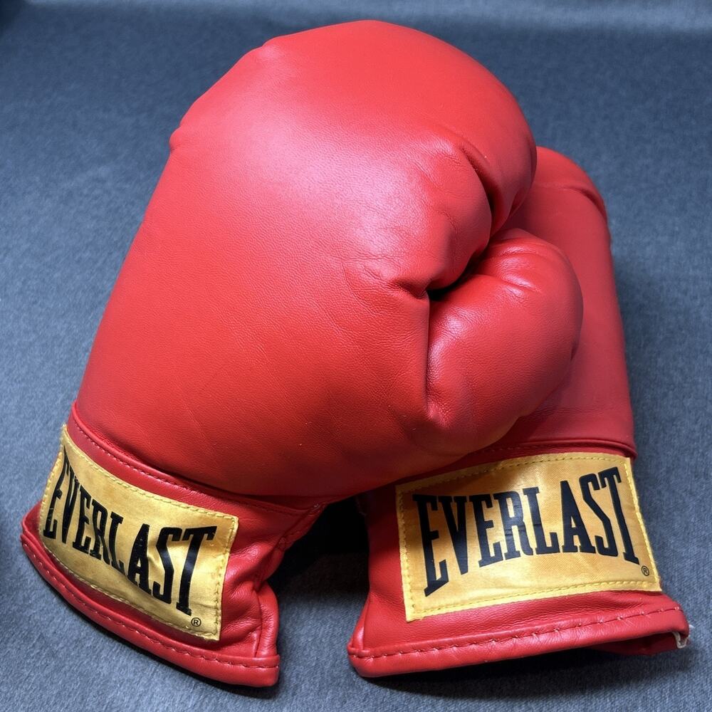 Everlast Red Leather Laceless Pro Style Training Gloves Size SM Red Sparring MMA